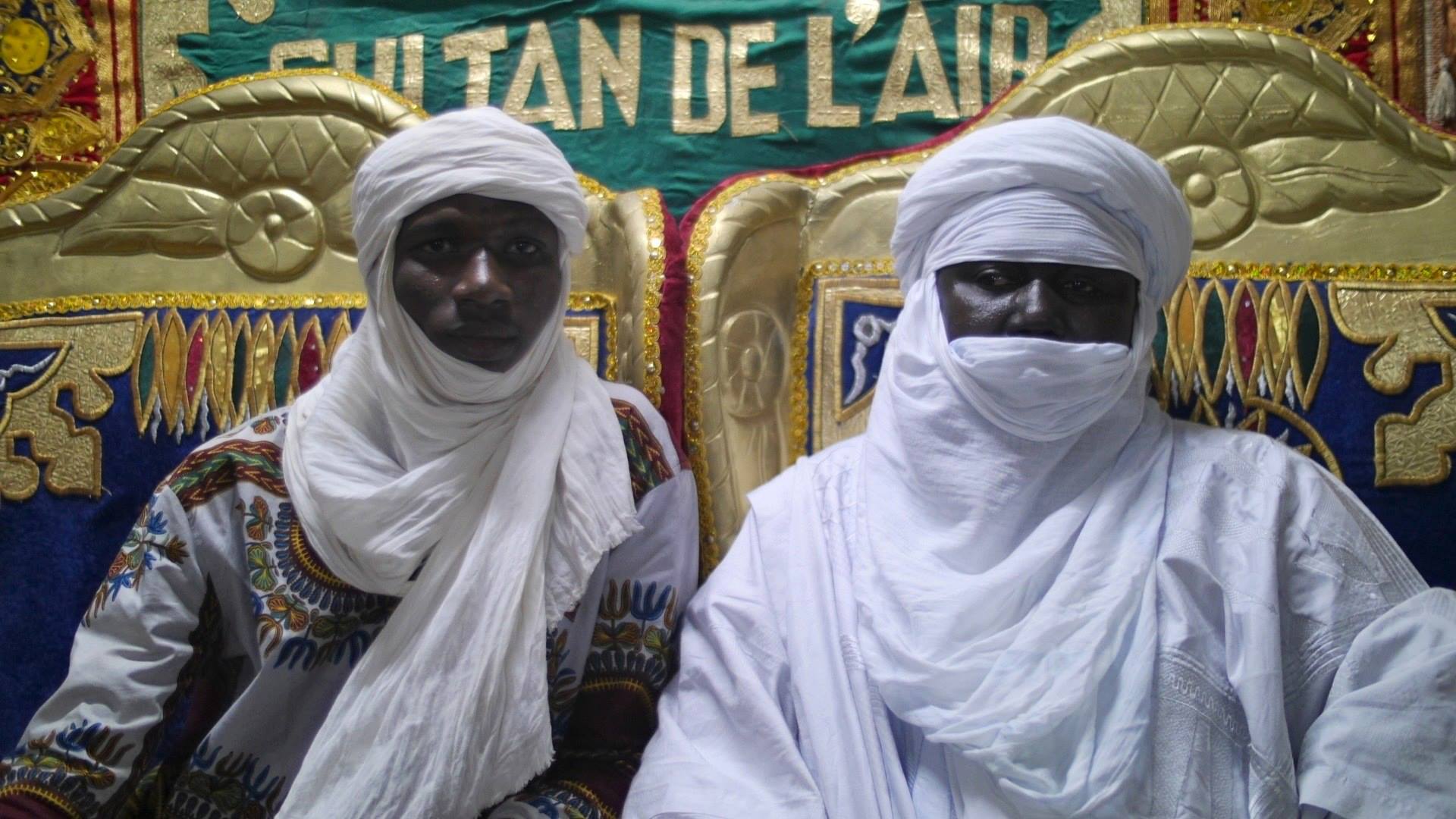 Youssouf Coulibaly, left, with the Sultan of Agadezz Niger, 2013